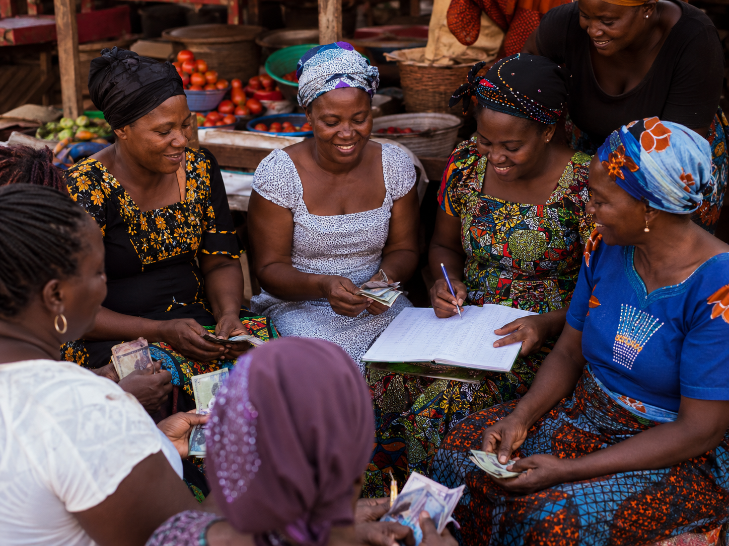Market women saving together with AvisMoney Ajo